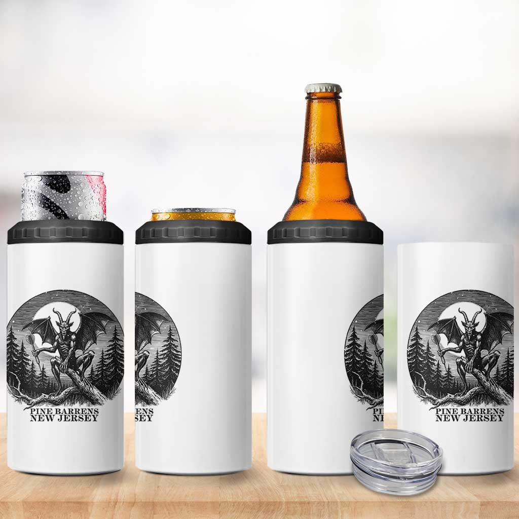 Jersey Devil Playing Dart 4 in 1 Can Cooler Tumbler Gothic Horror Gift Pine Barrens New Jersey - Wonder Print Shop