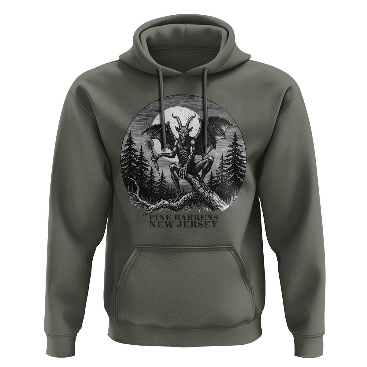 Jersey Devil Playing Dart Hoodie Gothic Horror Gift Pine Barrens New Jersey - Wonder Print Shop