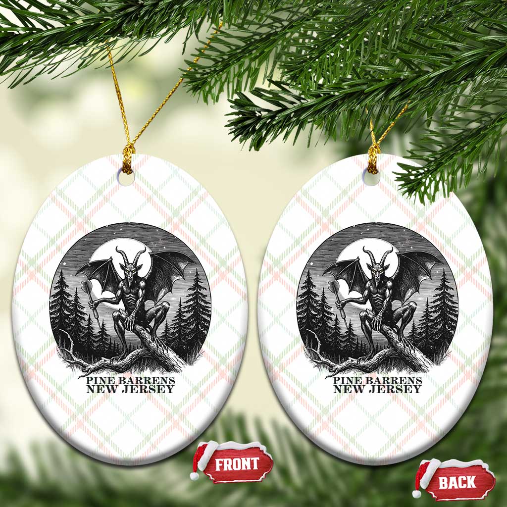 Jersey Devil Playing Dart Ceramic Ornament Gothic Horror Gift Pine Barrens New Jersey - Wonder Print Shop
