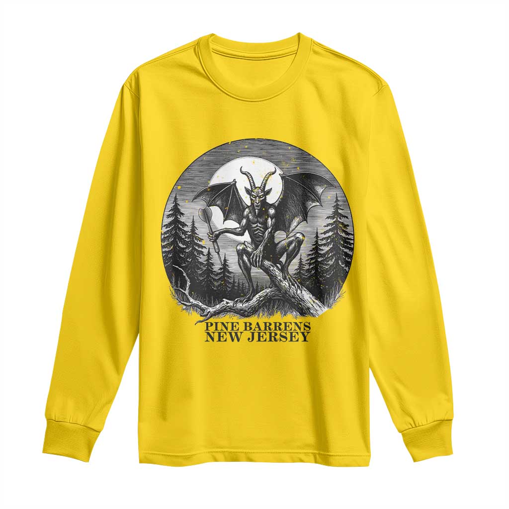 Jersey Devil Playing Dart Long Sleeve Shirt Gothic Horror Gift Pine Barrens New Jersey - Wonder Print Shop
