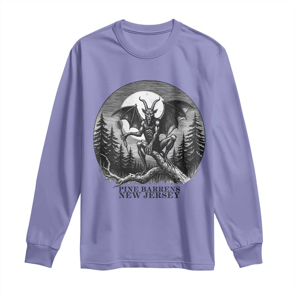 Jersey Devil Playing Dart Long Sleeve Shirt Gothic Horror Gift Pine Barrens New Jersey - Wonder Print Shop