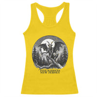 Jersey Devil Playing Dart Racerback Tank Top Gothic Horror Gift Pine Barrens New Jersey - Wonder Print Shop