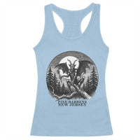 Jersey Devil Playing Dart Racerback Tank Top Gothic Horror Gift Pine Barrens New Jersey - Wonder Print Shop
