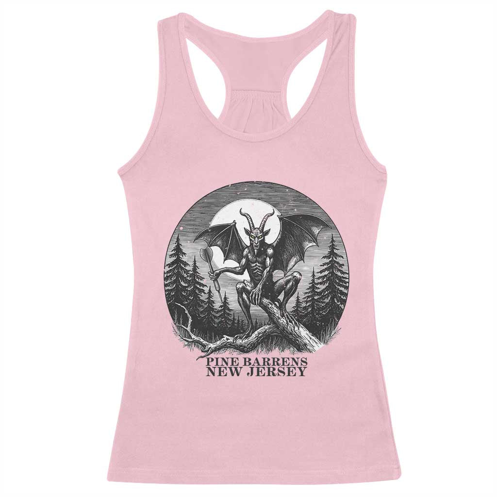 Jersey Devil Playing Dart Racerback Tank Top Gothic Horror Gift Pine Barrens New Jersey - Wonder Print Shop