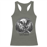 Jersey Devil Playing Dart Racerback Tank Top Gothic Horror Gift Pine Barrens New Jersey - Wonder Print Shop
