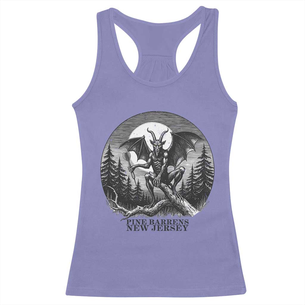 Jersey Devil Playing Dart Racerback Tank Top Gothic Horror Gift Pine Barrens New Jersey - Wonder Print Shop