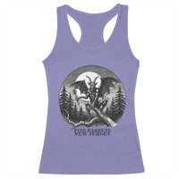 Jersey Devil Playing Dart Racerback Tank Top Gothic Horror Gift Pine Barrens New Jersey - Wonder Print Shop