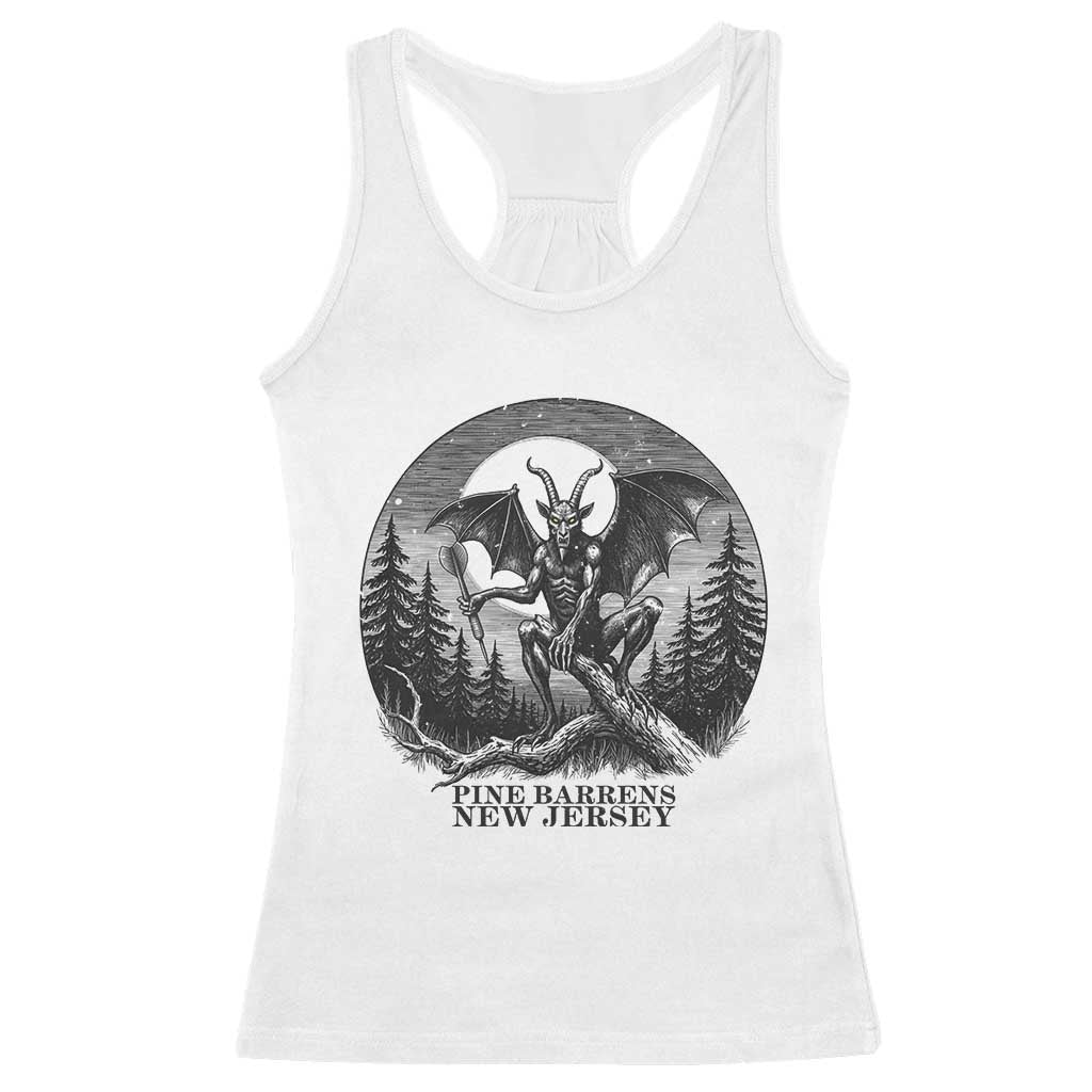 Jersey Devil Playing Dart Racerback Tank Top Gothic Horror Gift Pine Barrens New Jersey - Wonder Print Shop