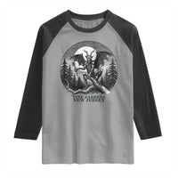 Jersey Devil Playing Dart Raglan Shirt Gothic Horror Gift Pine Barrens New Jersey - Wonder Print Shop