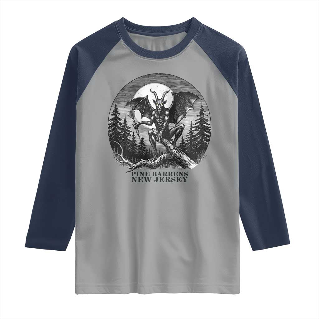 Jersey Devil Playing Dart Raglan Shirt Gothic Horror Gift Pine Barrens New Jersey - Wonder Print Shop