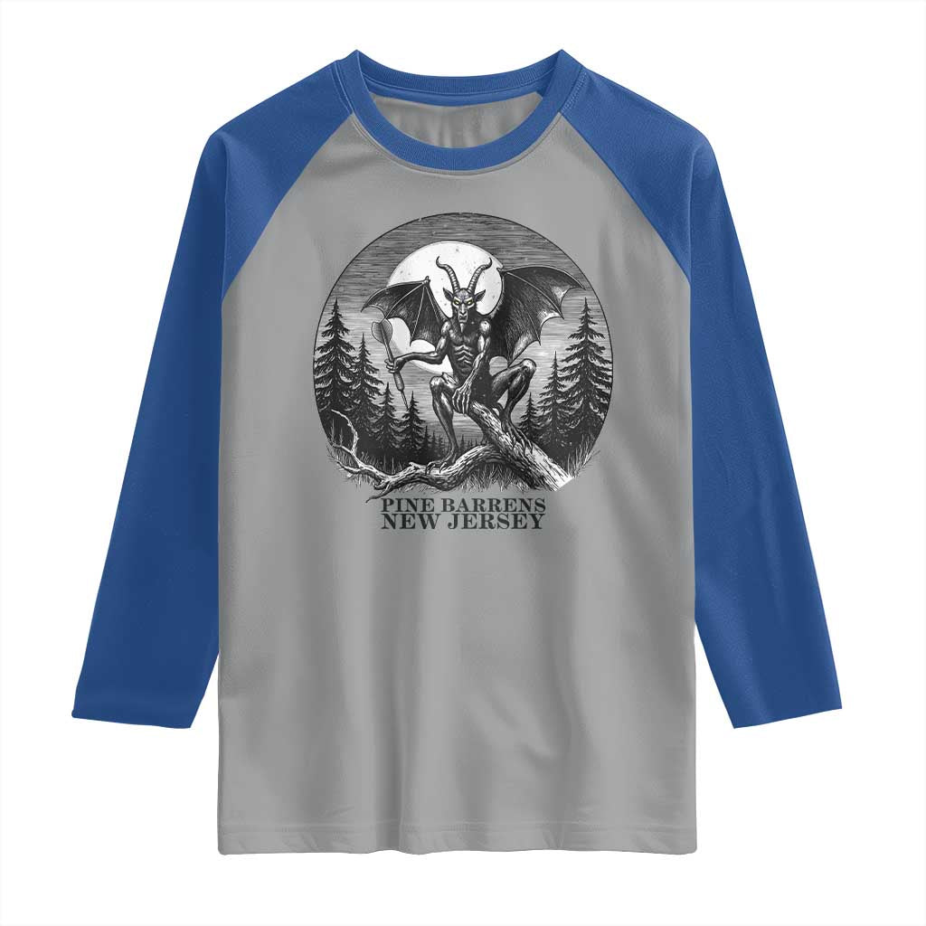 Jersey Devil Playing Dart Raglan Shirt Gothic Horror Gift Pine Barrens New Jersey - Wonder Print Shop