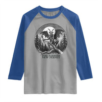 Jersey Devil Playing Dart Raglan Shirt Gothic Horror Gift Pine Barrens New Jersey - Wonder Print Shop