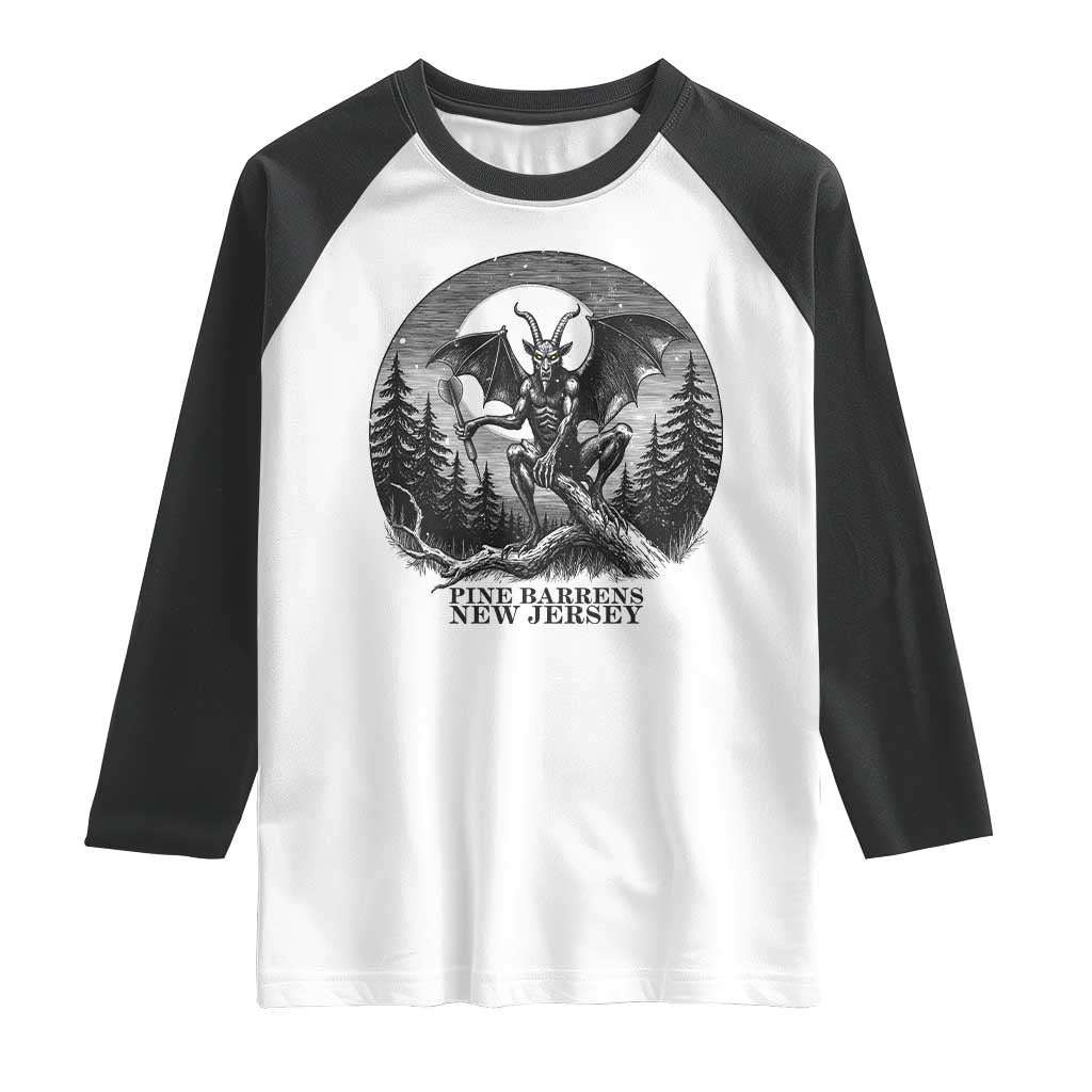 Jersey Devil Playing Dart Raglan Shirt Gothic Horror Gift Pine Barrens New Jersey - Wonder Print Shop