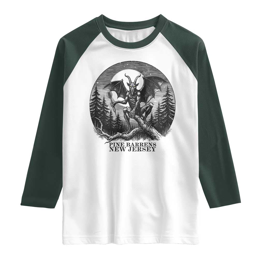 Jersey Devil Playing Dart Raglan Shirt Gothic Horror Gift Pine Barrens New Jersey - Wonder Print Shop
