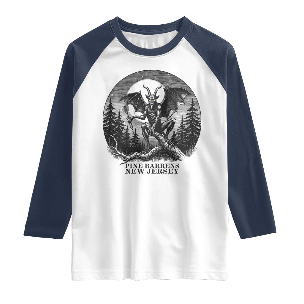 Jersey Devil Playing Dart Raglan Shirt Gothic Horror Gift Pine Barrens New Jersey - Wonder Print Shop