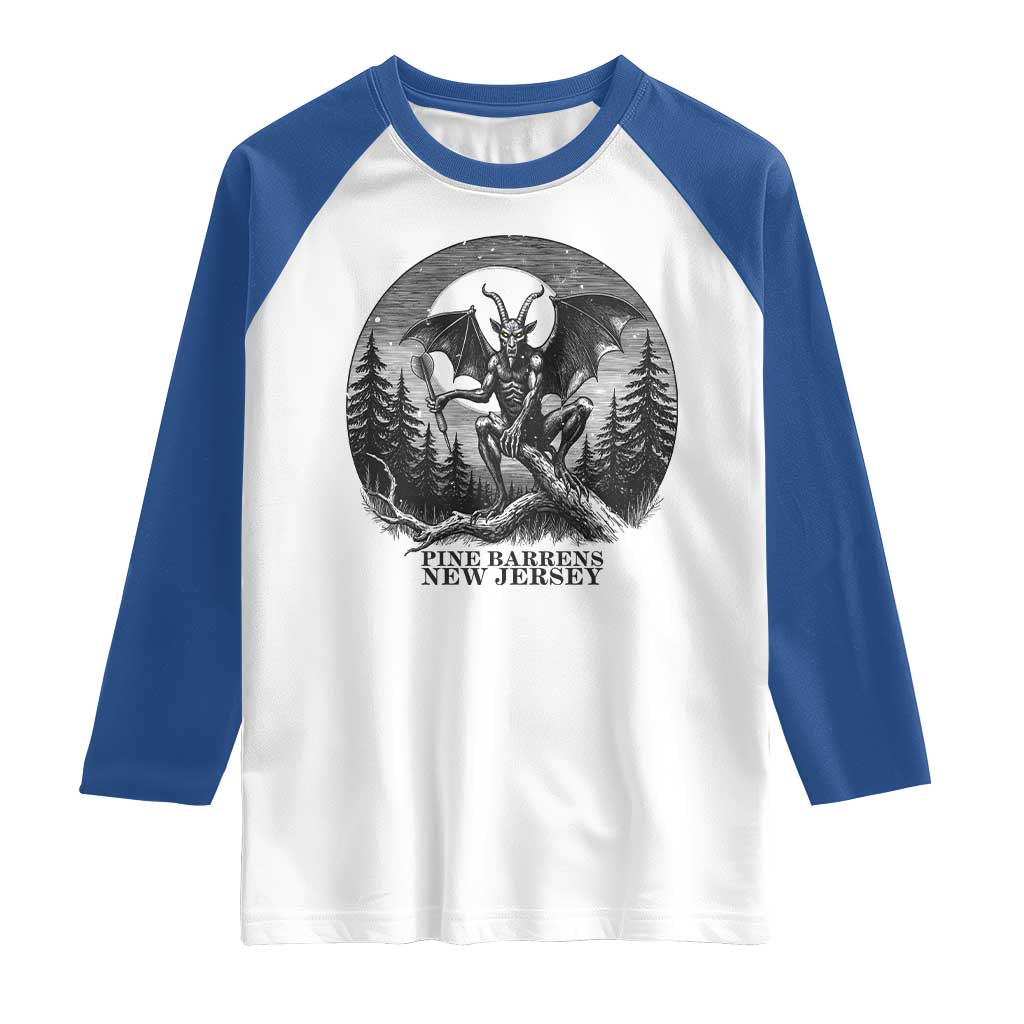 Jersey Devil Playing Dart Raglan Shirt Gothic Horror Gift Pine Barrens New Jersey - Wonder Print Shop