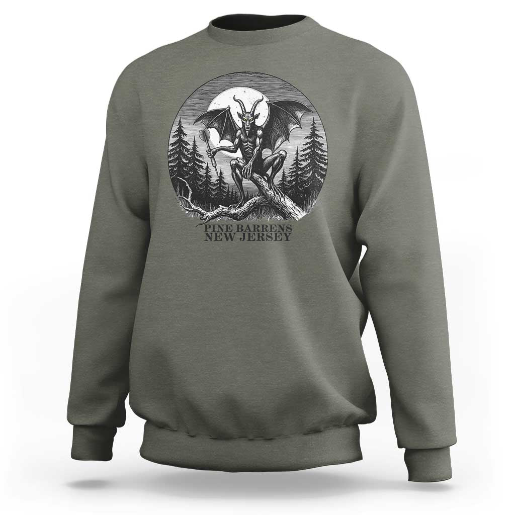 Jersey Devil Playing Dart Sweatshirt Gothic Horror Gift Pine Barrens New Jersey - Wonder Print Shop