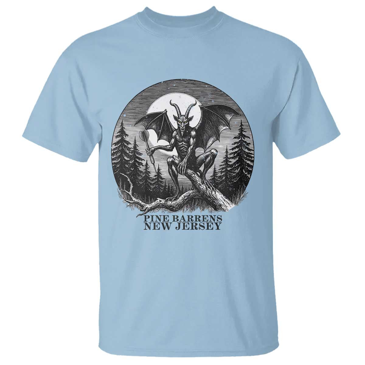 Jersey Devil Playing Dart T Shirt Gothic Horror Gift Pine Barrens New Jersey - Wonder Print Shop