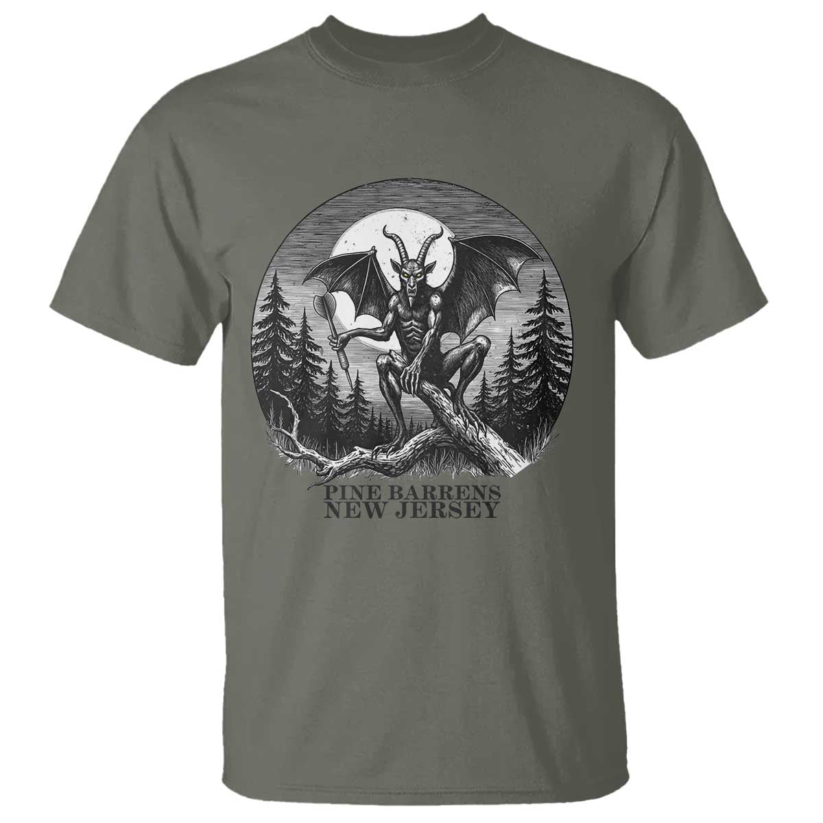 Jersey Devil Playing Dart T Shirt Gothic Horror Gift Pine Barrens New Jersey - Wonder Print Shop