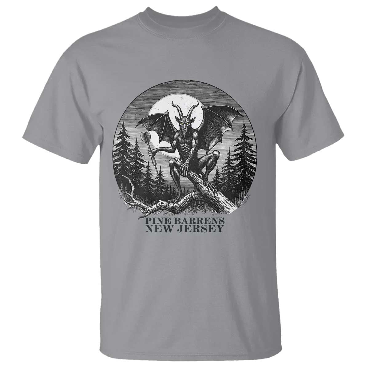 Jersey Devil Playing Dart T Shirt Gothic Horror Gift Pine Barrens New Jersey - Wonder Print Shop