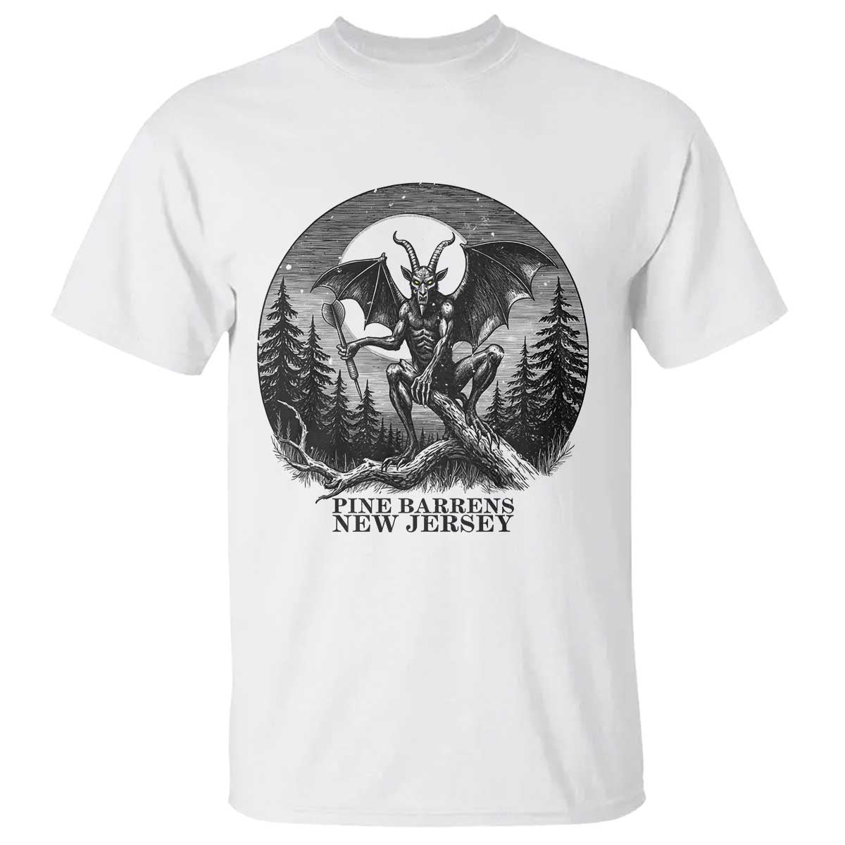 Jersey Devil Playing Dart T Shirt Gothic Horror Gift Pine Barrens New Jersey - Wonder Print Shop
