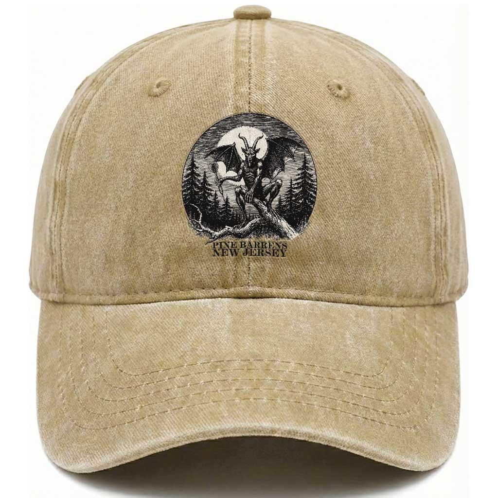 Jersey Devil Playing Dart Washed Cotton Baseball Cap Gothic Horror Gift Pine Barrens New Jersey
