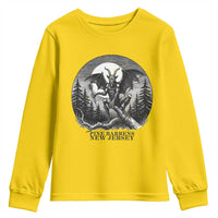 Jersey Devil Playing Dart Youth Sweatshirt Gothic Horror Gift Pine Barrens New Jersey - Wonder Print Shop