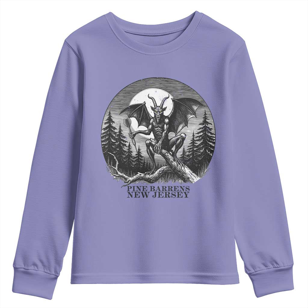 Jersey Devil Playing Dart Youth Sweatshirt Gothic Horror Gift Pine Barrens New Jersey - Wonder Print Shop