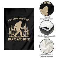 Funny Bigfoot Just A Man Who Loves Darts And Beer Gift Garden Flag - Wonder Print Shop