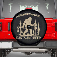 Funny Bigfoot Just A Man Who Loves Darts And Beer Gift Spare Tire Cover - Wonder Print Shop