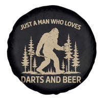 Funny Bigfoot Just A Man Who Loves Darts And Beer Gift Spare Tire Cover - Wonder Print Shop