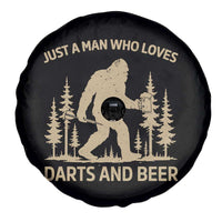 Funny Bigfoot Just A Man Who Loves Darts And Beer Gift Spare Tire Cover - Wonder Print Shop