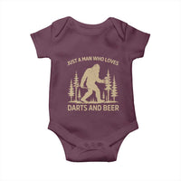 Funny Bigfoot Just A Man Who Loves Darts And Beer Gift Baby Onesie - Wonder Print Shop