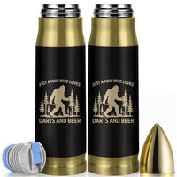 Funny Bigfoot Just A Man Who Loves Darts And Beer Gift Bullet Tumbler - Wonder Print Shop