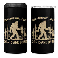Funny Bigfoot Just A Man Who Loves Darts And Beer Gift 4 in 1 Can Cooler Tumbler - Wonder Print Shop