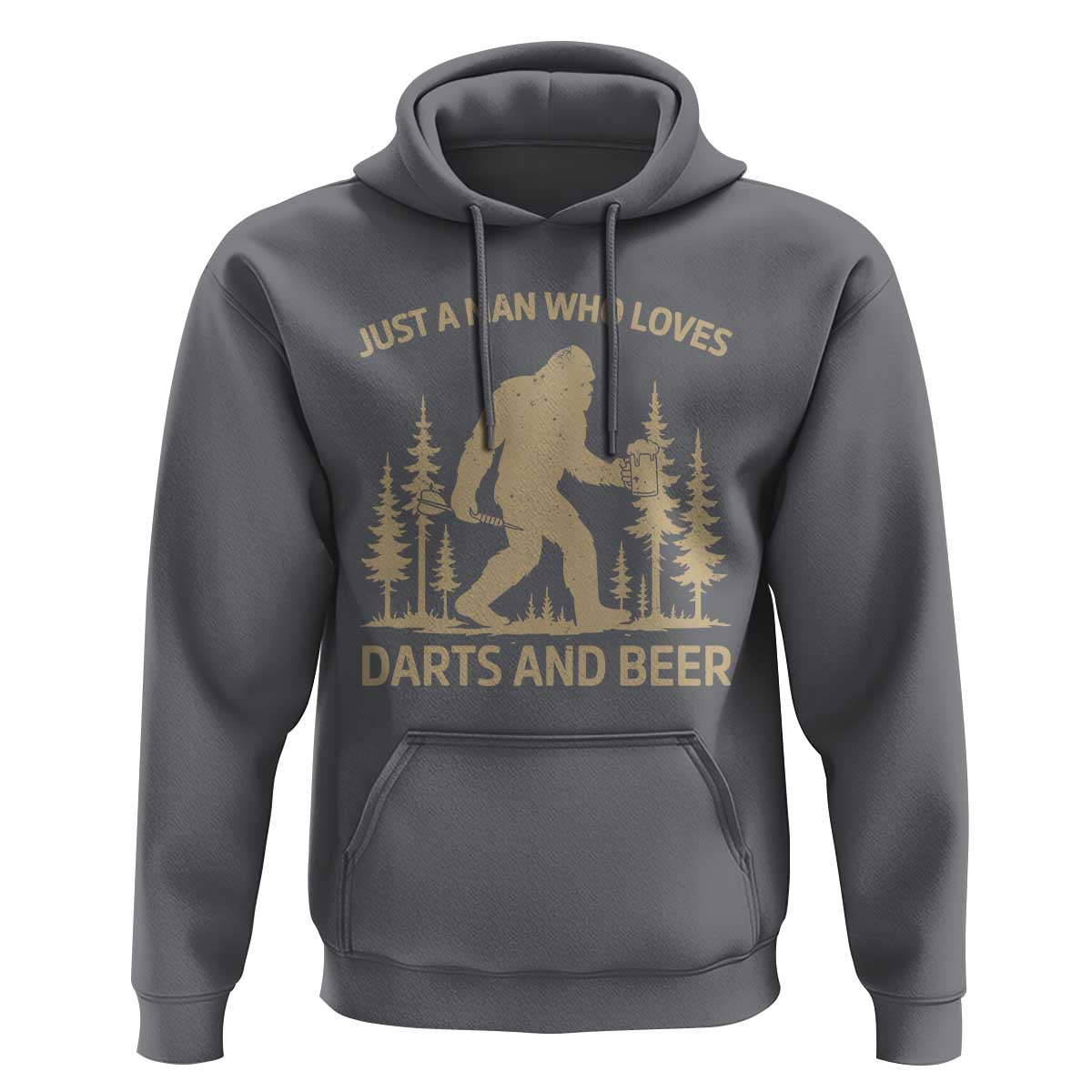 Funny Bigfoot Just A Man Who Loves Darts And Beer Gift Hoodie - Wonder Print Shop