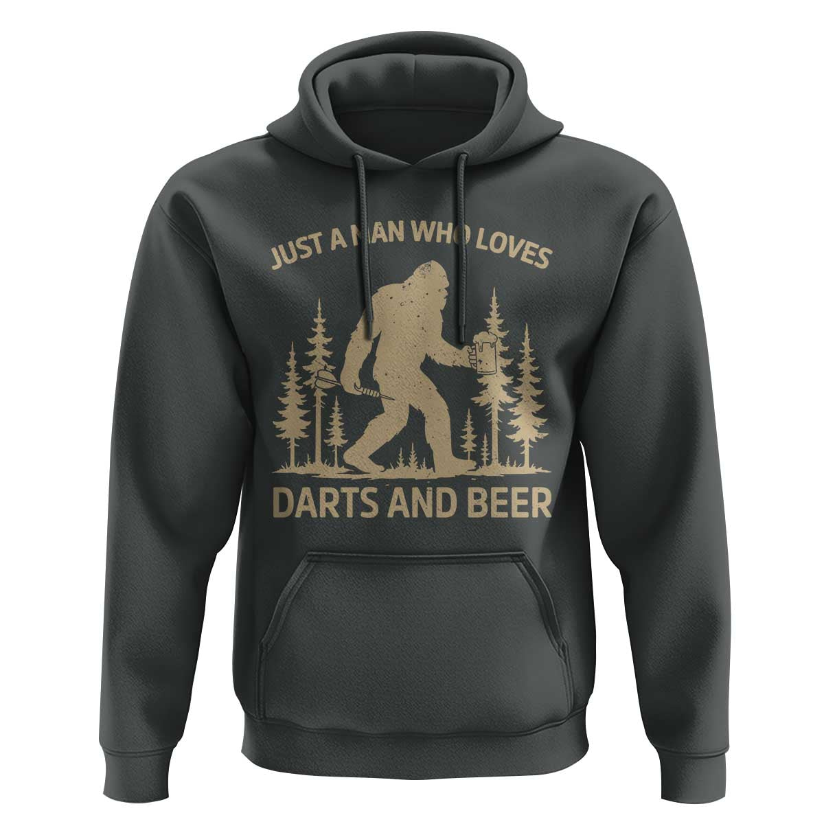 Funny Bigfoot Just A Man Who Loves Darts And Beer Gift Hoodie - Wonder Print Shop