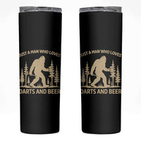Funny Bigfoot Just A Man Who Loves Darts And Beer Gift Skinny Tumbler - Wonder Print Shop