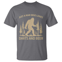 Funny Bigfoot Just A Man Who Loves Darts And Beer Gift T Shirt - Wonder Print Shop