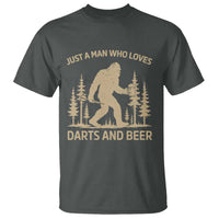 Funny Bigfoot Just A Man Who Loves Darts And Beer Gift T Shirt - Wonder Print Shop