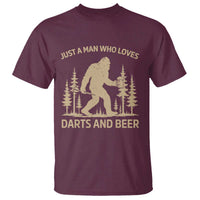 Funny Bigfoot Just A Man Who Loves Darts And Beer Gift T Shirt - Wonder Print Shop