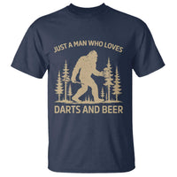 Funny Bigfoot Just A Man Who Loves Darts And Beer Gift T Shirt - Wonder Print Shop