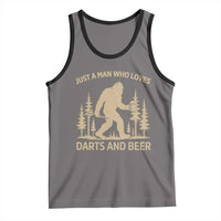 Funny Bigfoot Just A Man Who Loves Darts And Beer Gift Tank Top - Wonder Print Shop