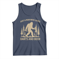 Funny Bigfoot Just A Man Who Loves Darts And Beer Gift Tank Top - Wonder Print Shop