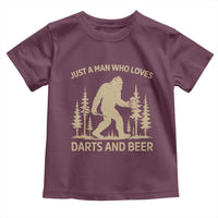 Funny Bigfoot Just A Man Who Loves Darts And Beer Gift Toddler T Shirt - Wonder Print Shop
