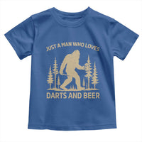 Funny Bigfoot Just A Man Who Loves Darts And Beer Gift Toddler T Shirt - Wonder Print Shop