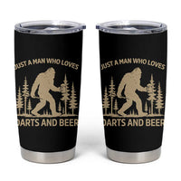 Funny Bigfoot Just A Man Who Loves Darts And Beer Gift Tumbler Cup - Wonder Print Shop