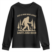 Funny Bigfoot Just A Man Who Loves Darts And Beer Gift Youth Sweatshirt - Wonder Print Shop