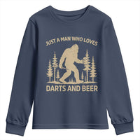 Funny Bigfoot Just A Man Who Loves Darts And Beer Gift Youth Sweatshirt - Wonder Print Shop