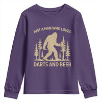Funny Bigfoot Just A Man Who Loves Darts And Beer Gift Youth Sweatshirt - Wonder Print Shop